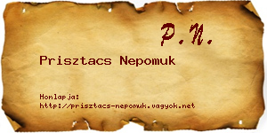 Prisztacs Nepomuk névjegykártya